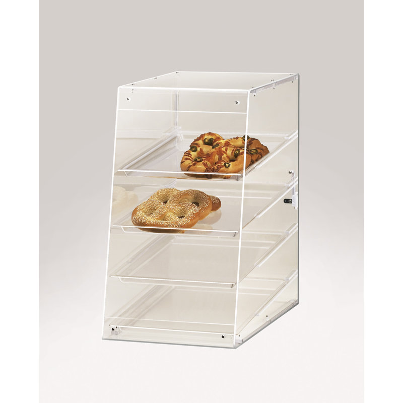Clear Acrylic 4-Tier Food Display Case with Rear Door