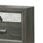 Ensemble de chambre à coucher grand lit, gris, argent, bois noir, ensemble de 3 pièces avec 2 tables de chevet-131006900