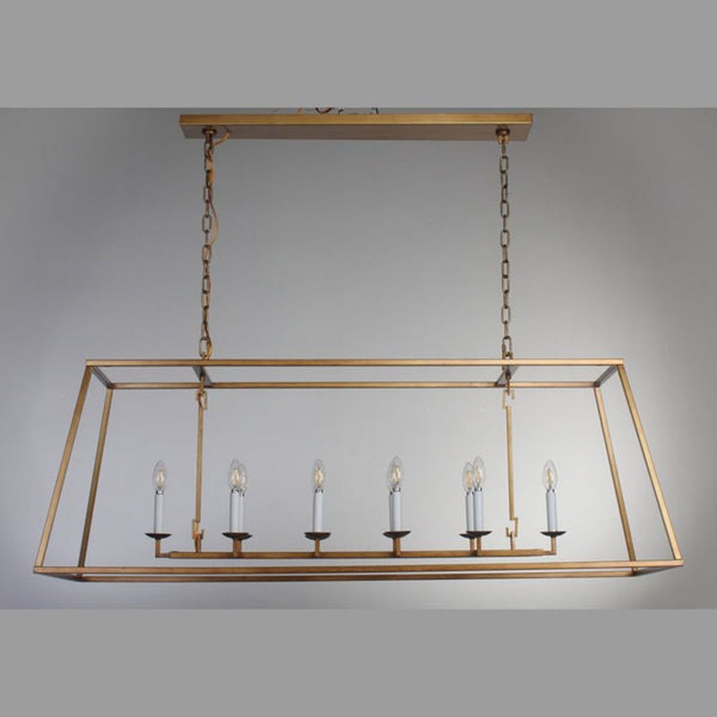 Lustre linéaire à 10 lumières à intensité variable Clayburgh, Or antique