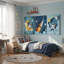 3Pcs Nursery Space Canvas Wall Art Astronaut Space Planets Theme Rocket Spaceman Painting Picture Wall Decor Explore Dream Galaxy Poster Print Artwork for Boysroom Kidsroom Classroom Home Decoration-1044372179