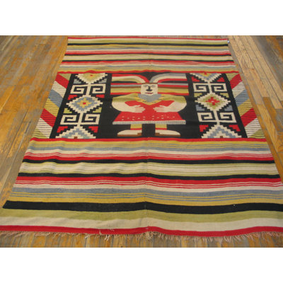Antique Zapotec Mexico Knotted Rug