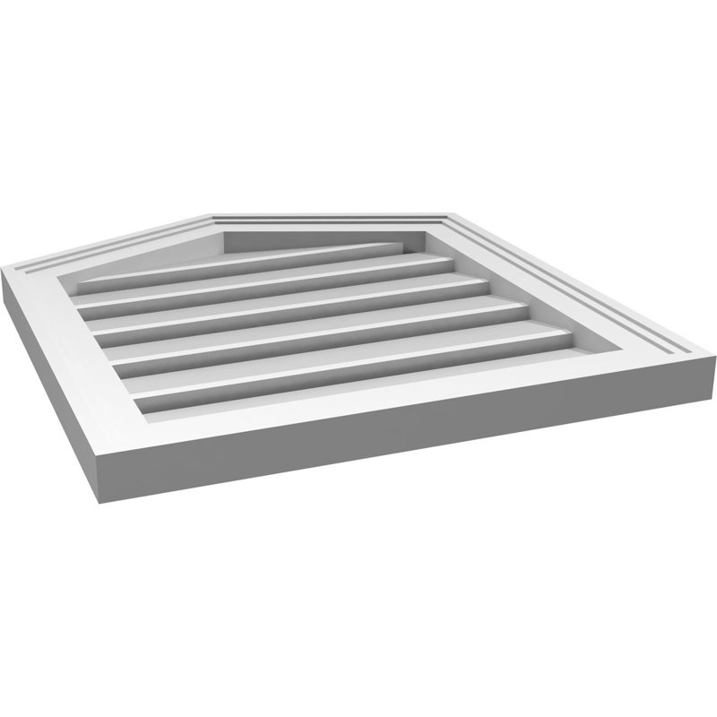 Ventilé à pignon fonctionnel en uréthane à hauteur de sommet 5 pintes, brun clair apprêté, H 22 po x l 20 po x P 1,5 po