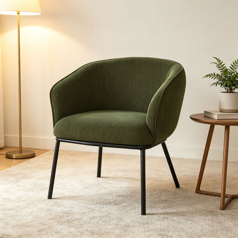 Fauteuil demi-tonneau Mid-Century, Green
