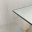 Table d'appoint moderne en verre avec miroir et table d'entrée à effet miroir, base double en forme de C, table de couloir de décoration rectangulaire adaptée à l'entrée du couloir du salon (argent)