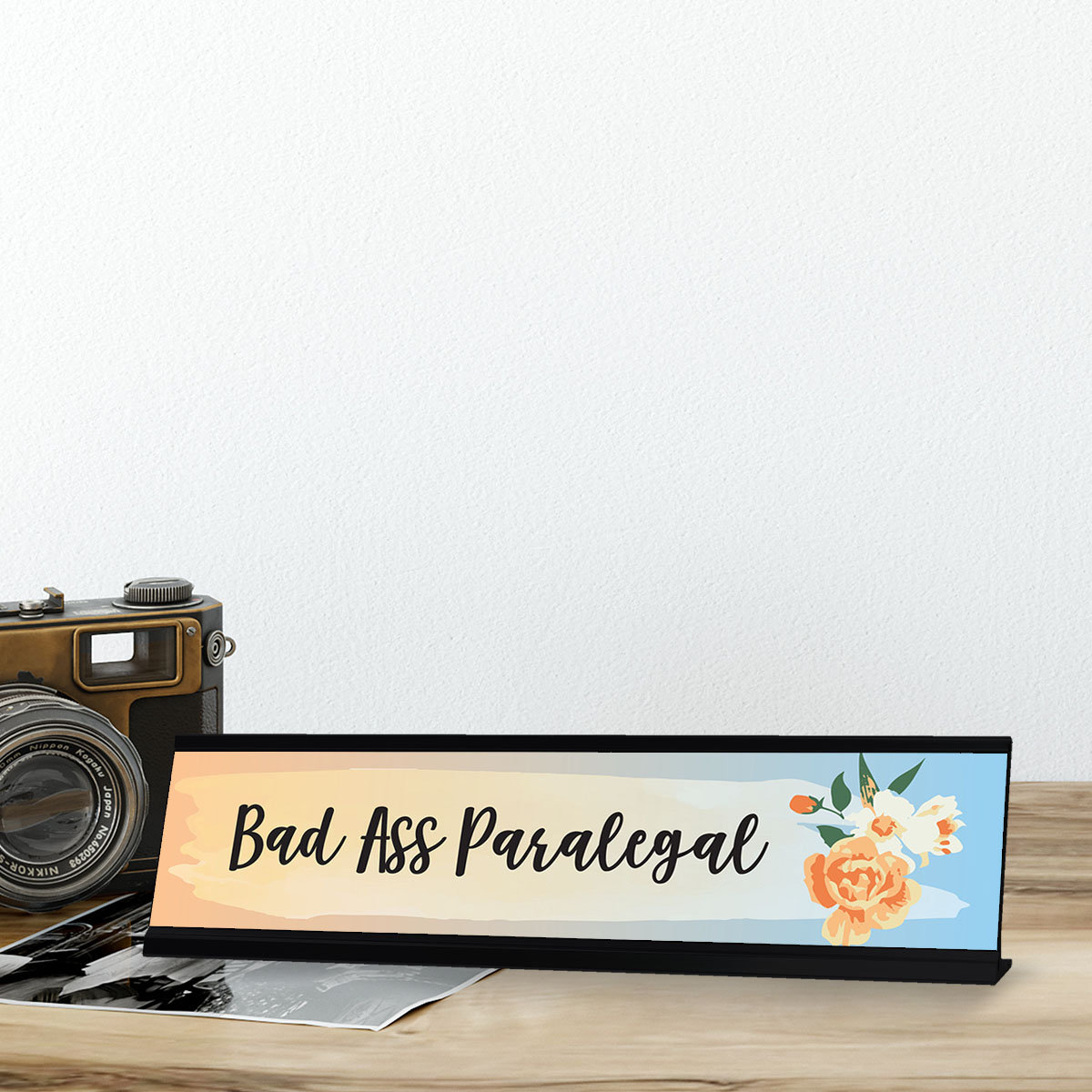 Signs ByLITA Bad Ass Paralegal Floral Designer Office Desk Sign | Wayfair