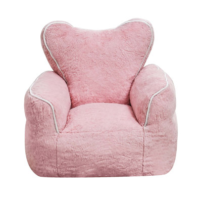 Fauteuil à billes en fausse fourrure pour enfants en forme de cœur, chaise confortable pour enfants