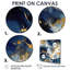 Bleu foncé et or abstrait X - décoration murale moderne 4 pièces-301571369-301571370