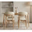 Chaise de salle à manger rembourrée avec assise en similicuir, chaise de cuisine avec structure en bois massif, chaise d'appoint moderne à dossier incurvé-937264905-937264909