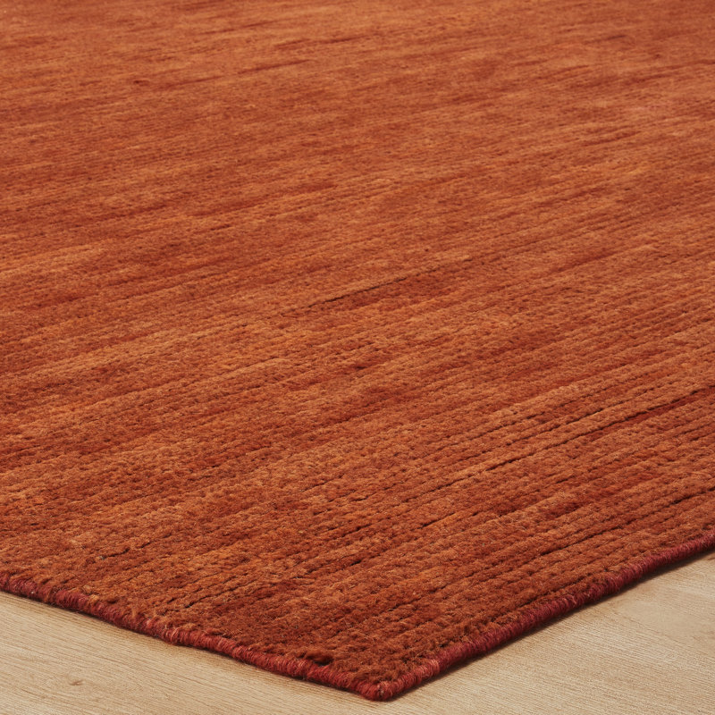 Axim Sunset Ember Hand-Knotted Wool Area Rug, Rectangle 8' x 10'