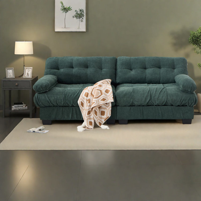 Canapé modulaire à assise profonde, canapé en nuage moderne à structure en bois pour la maison