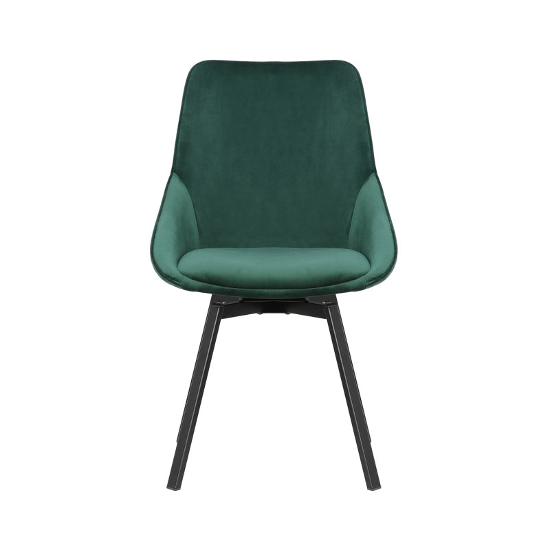 Velvet Upholstered Side Chair, Green