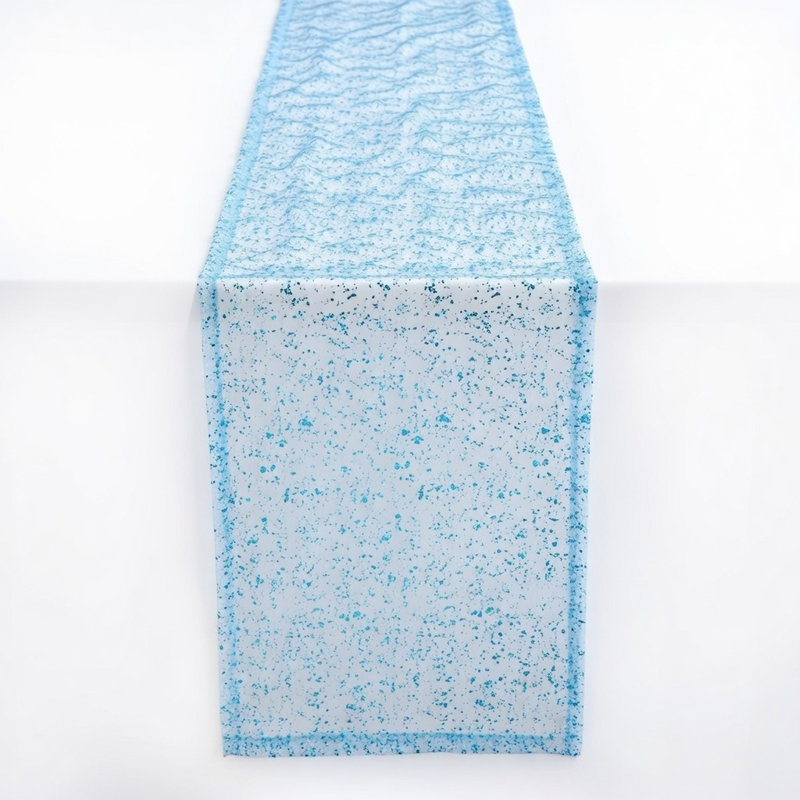 Chemin de table 120 po (10 pi) en gaze métallique, Bleu clair