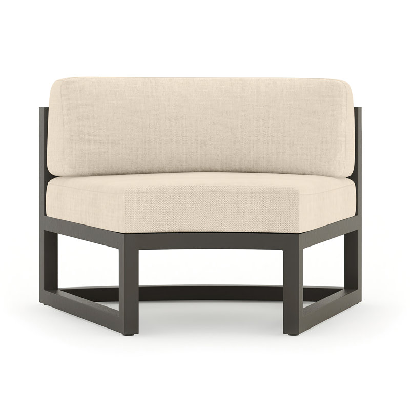 Avion Curve Seat - Black, Canvas Flax Sunbrella® Canvas, Slate