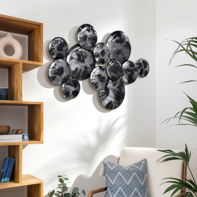 Obsidian Handmade Modern Abstract Wall Decor on Metal