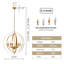 Lustre moderne à 6 lumières, luminaires suspendus dorés, anneau lumineux suspendu réglable