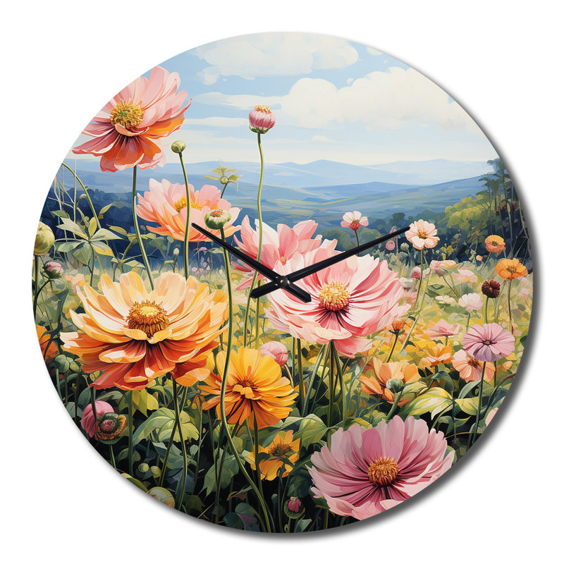 Horloge murale Zinnias, Grand