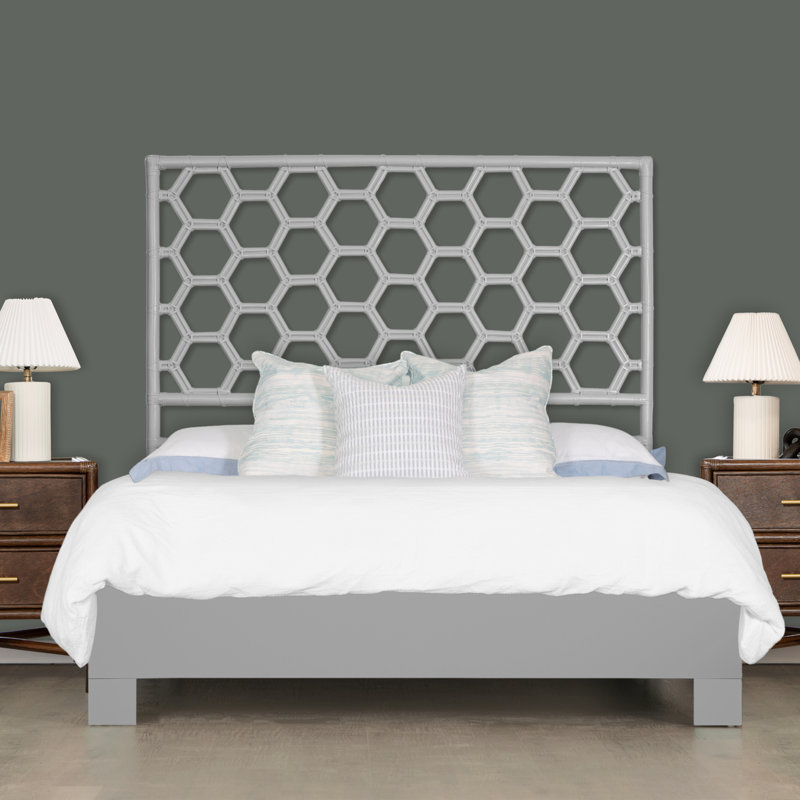 Lit plateforme Honeycomb, Gris clair, Simple