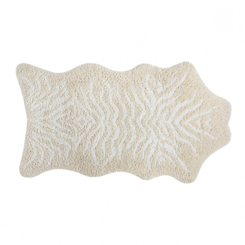 Mountain Zebra Bath Rug, Natural, 35" W x 59" L