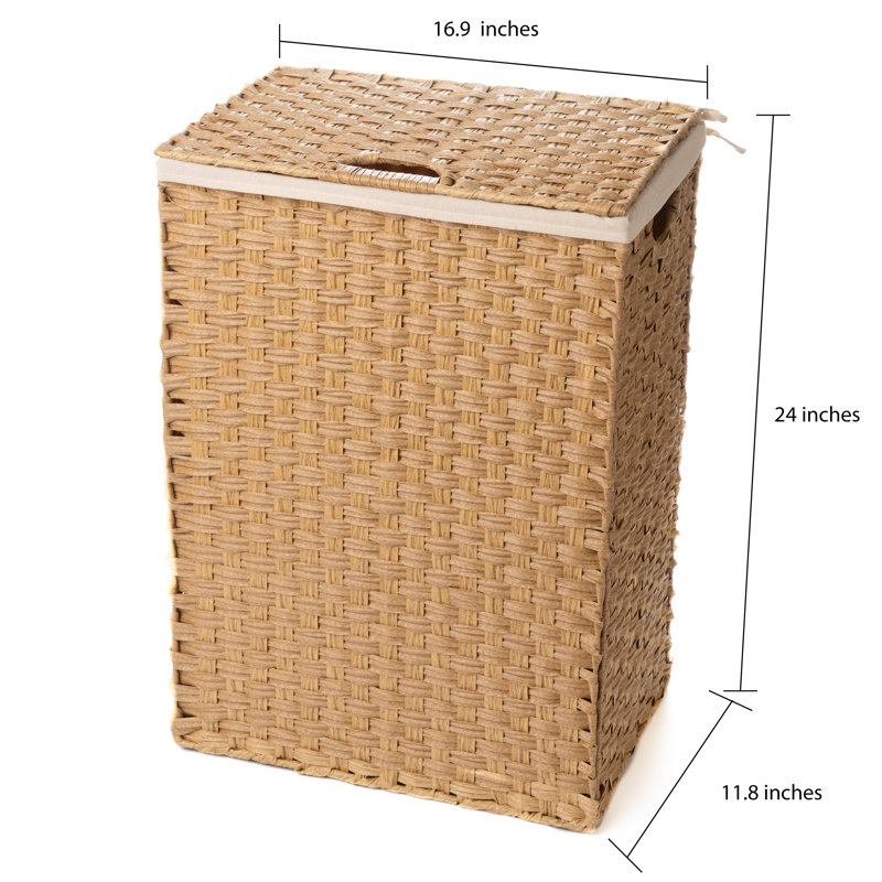 Wicker Laundry Hamper with Handles, Natural