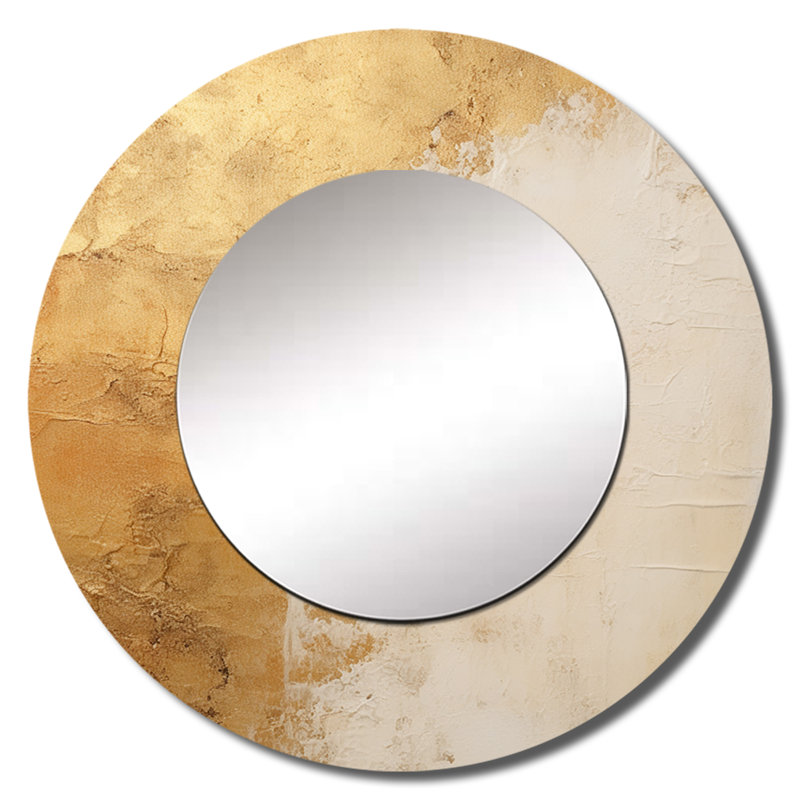 Miroir rond abstrait abstrait à formes abstraites_MTMIR122984, 29 po x 29 po
