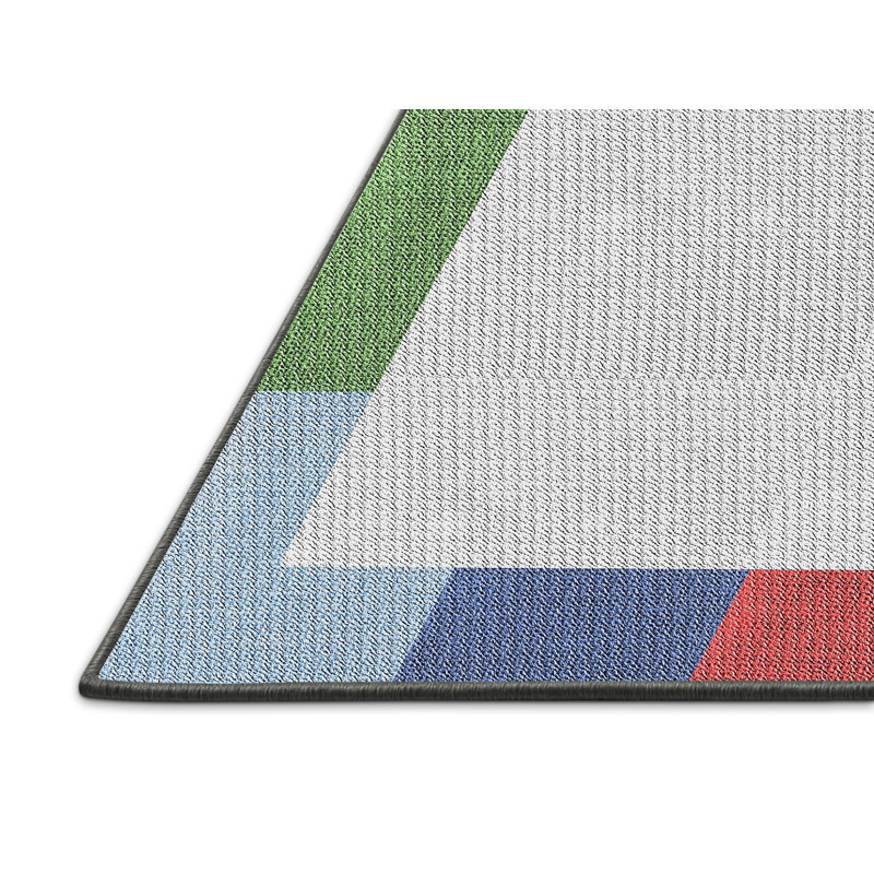 Tapis orange motif/vert/bleu, Rectangle 3 pi x 5 pi