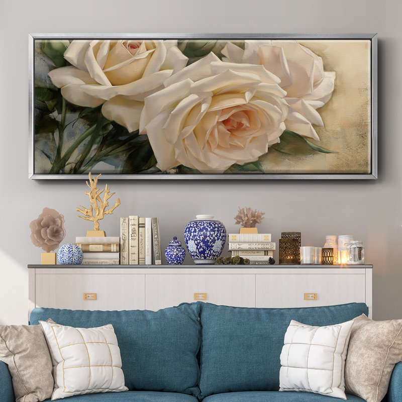 La Roseraie I- Framed Canvas