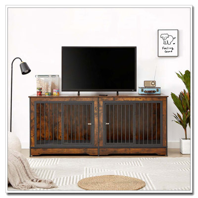 Meuble télé avec cage pour chien