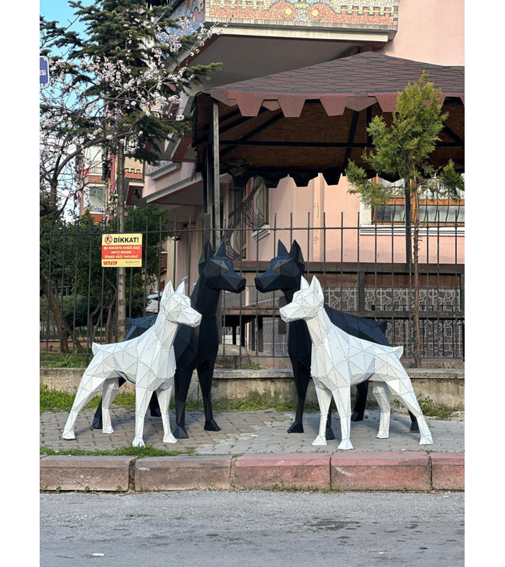 Statue de Doberman - XXXXL, XXXXL, Black
