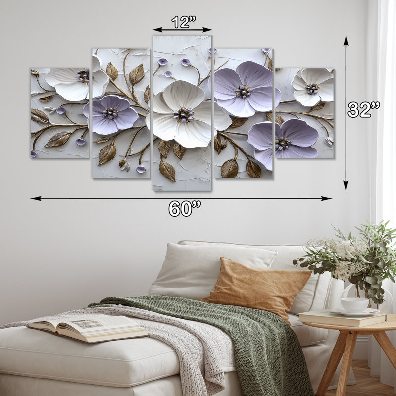 «Mauve lilas mauve», ensemble d'art mural sur toile lilas