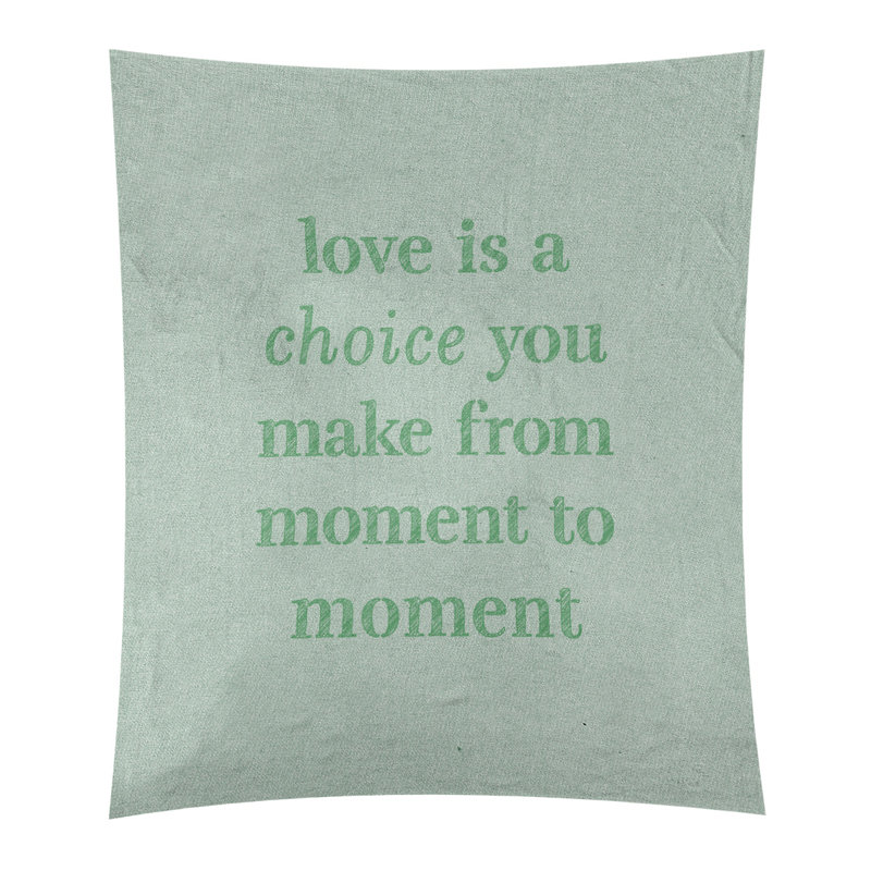Tapisserie de polyester, l’amour d’écriture est un choix de citation, H 60 po x l 51 po, Vert