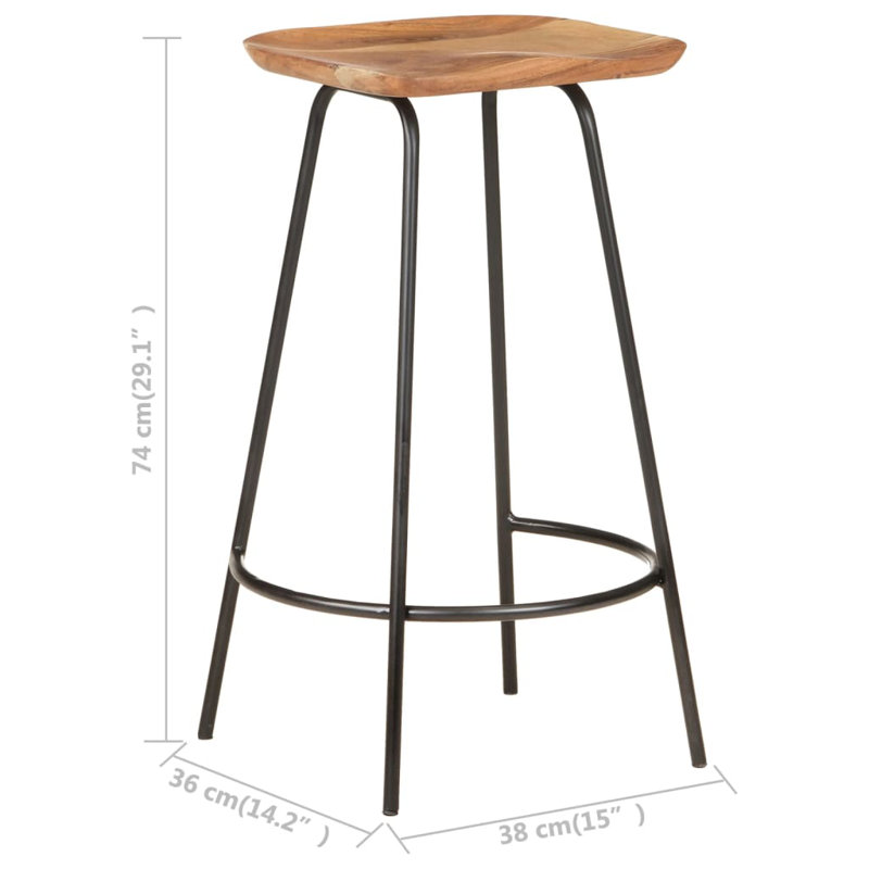 Counter Stool with Metal Frame, Black