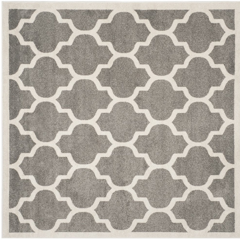 Carman Performance Geometric Rug, Square 7'