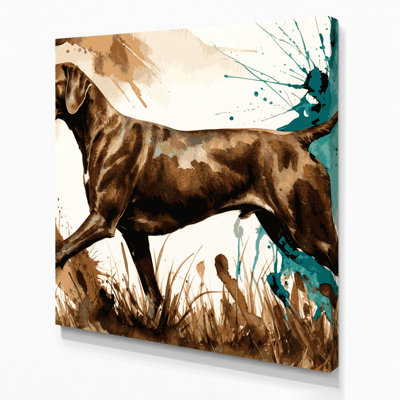 «Dogs Pointer», art mural sur toile beige