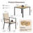 5-Piece Outdoor Patio Rectangular Dining Table Set with 4 Stackable PVC-coated polyester Fabric Armchairs-1309326408-1309326415-1309326413