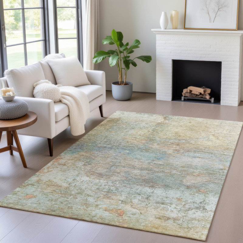 Tapis de blé Xhevrie intérieur / extérieur lavable à la machine, Rectangle 10 pi x 14 pi
