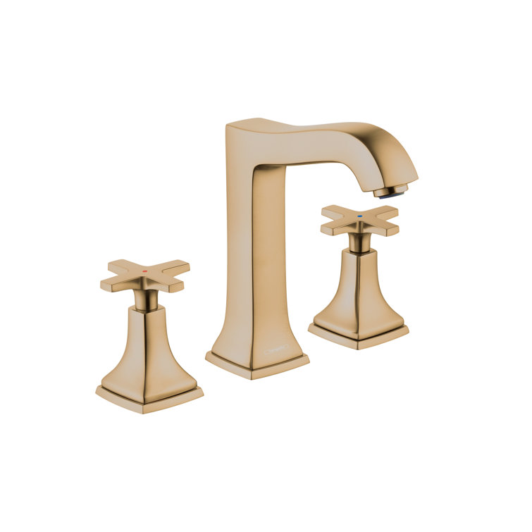 Hansgrohe Metropol Classic Widespread Faucet 160 with Cross Handles and Drain Assembly, 1.2 GPM