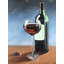 Bouteille de bourgogne avec verre à vin - Impression de décoration de cuisine