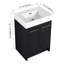 Meuble-lavabo autoportant de 24 po avec lavabo en résine et porte à fermeture douce