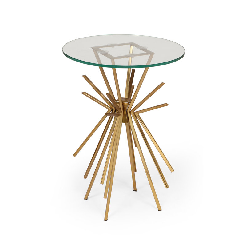 Table de bout Sunburst, Or, Transparent