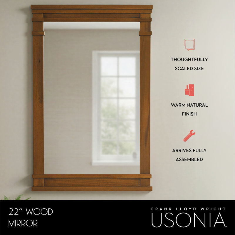 Lankford Wood Mirror, 22 x 1.25 x 30, Walnut