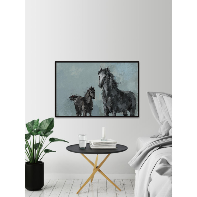 « black horses »-cadre de peinture sur toile, null