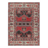 Rug & Kilim’S Kurdish Tribal Style Rug In Red And Brown With Geometric Patterns