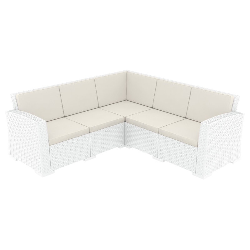 Mcchesney 5 - Person Modular Patio Conversation Set with Cushions, White