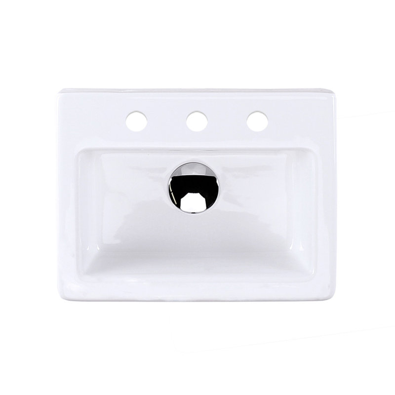 Aquababy 12.63 in. L Bathroom Sink, 3 Hole - 8" Centers