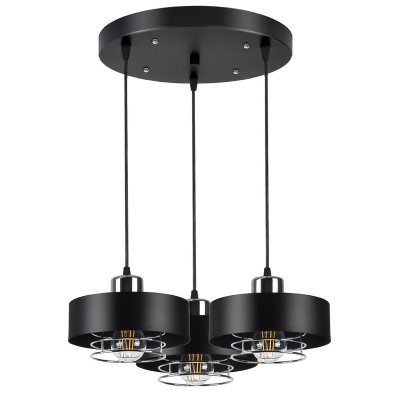 Jeterson 3 - Light Black/Silver Cluster Pendant