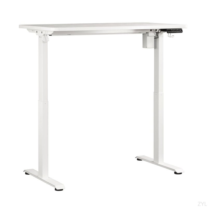 Bureau assis / debout, finition blanche, H 28,35 po x l 47,24 po x P 26,77 po