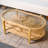 Cordoves 3 - Piece Living Room Table Set Solid Wood Frame Rattan Coffee Table with 2 Side Table