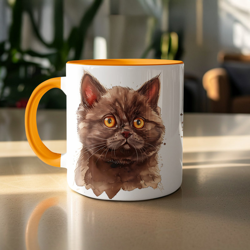 Ceramic Coffee Mug, 1, Orange