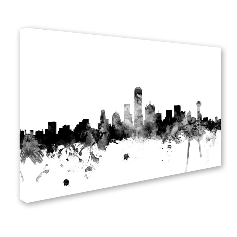 « dallas texas horizon », impression sur toile tendue, H 30 po x l 47 po x P 2 po