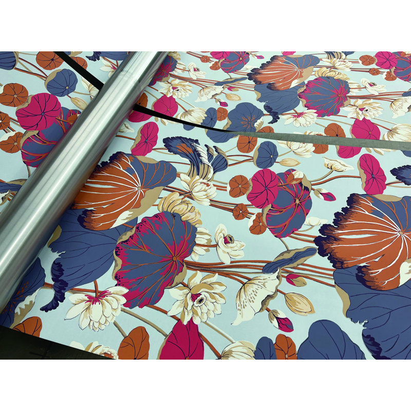 27' L x 27" W Smooth Wallpaper Roll, Purple/Pink